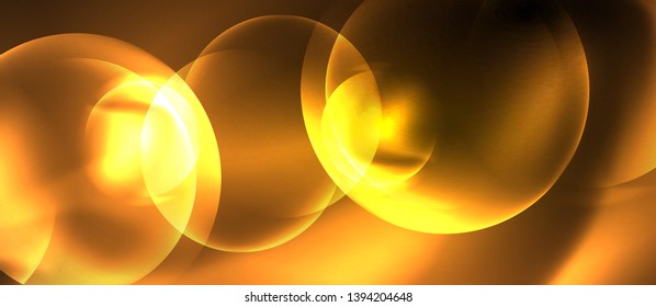 Shiny neon circles abstract background, vector template