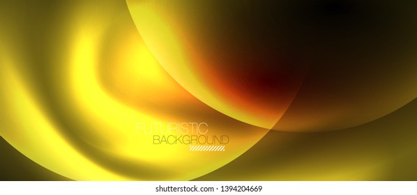 Shiny neon circles abstract background, vector template