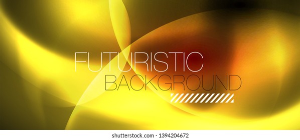 Shiny neon circles abstract background, vector template