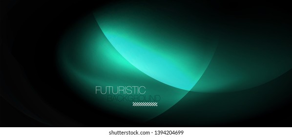 Shiny neon circles abstract background, vector template