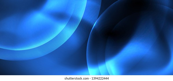 Brillantes círculos de neón fondo abstracto, plantilla vectorial