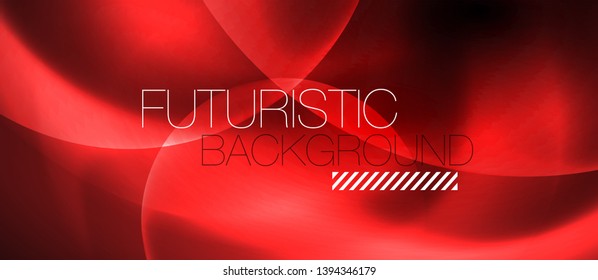 Shiny neon circles abstract background, vector template