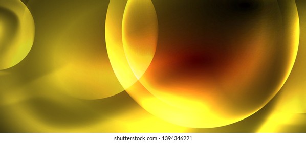 Shiny neon circles abstract background, vector template
