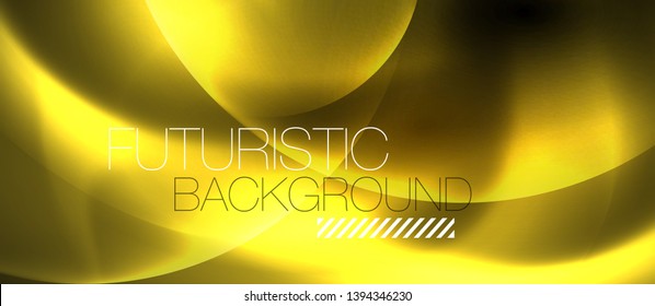 Shiny neon circles abstract background, vector template