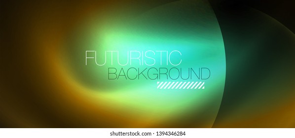 Shiny neon circles abstract background, vector template