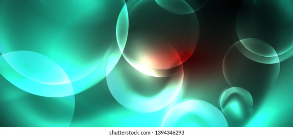 Shiny Neon kreist abstrakter Hintergrund, Vektorvorlage