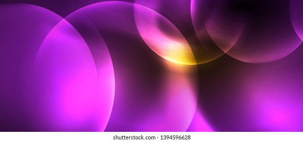 Shiny neon circles abstract background, vector template