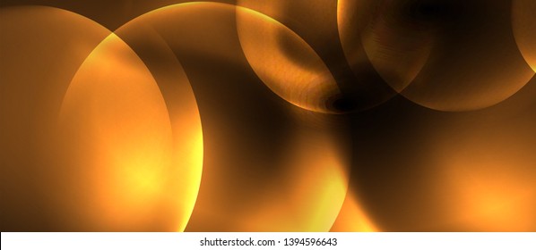 Brillantes círculos de neón fondo abstracto, plantilla vectorial