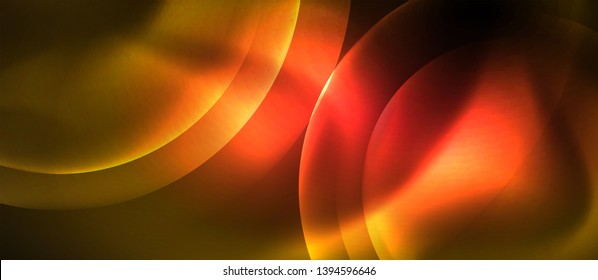 Shiny neon circles abstract background, vector template
