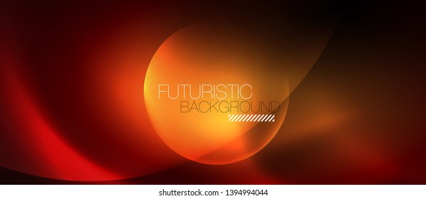 Shiny neon circles abstract background, vector template