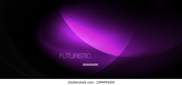 Shiny neon circles abstract background, vector template