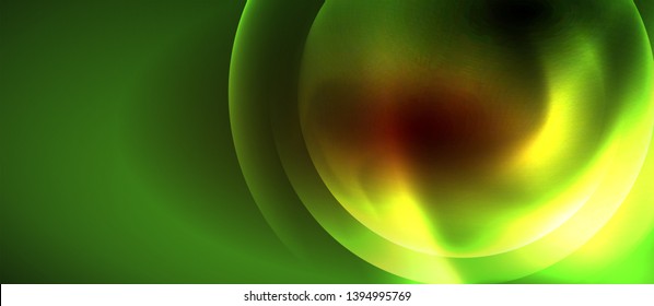 Shiny neon circles abstract background, vector template