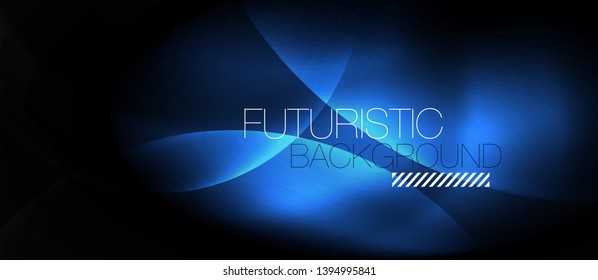 Shiny neon circles abstract background, vector template