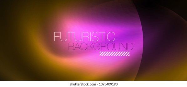 Shiny neon circles abstract background, vector template
