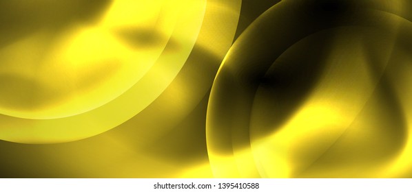 Shiny neon circles abstract background, vector template
