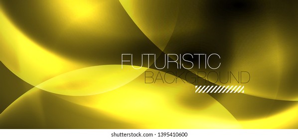 Shiny neon circles abstract background, vector template