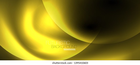 Shiny neon circles abstract background, vector template