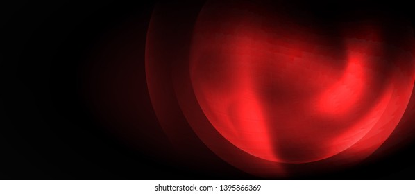 Brillantes círculos de neón fondo abstracto, plantilla vectorial