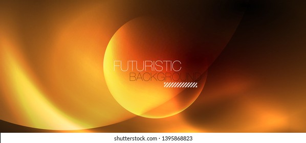 Shiny neon circles abstract background, vector template