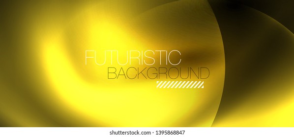 Shiny neon circles abstract background, vector template