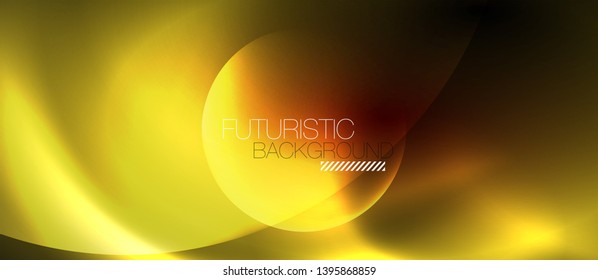 Shiny neon circles abstract background, vector template