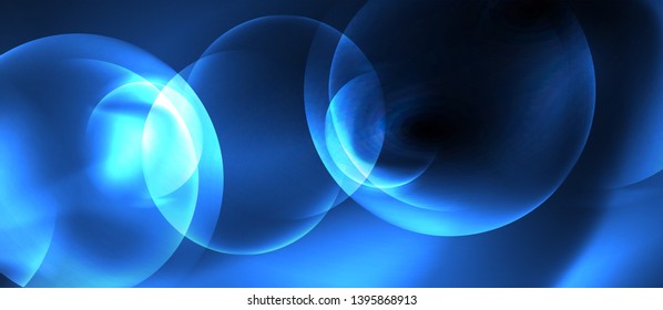 Shiny neon circles abstract background, vector template