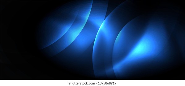 Shiny neon circles abstract background, vector template