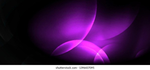 Shiny neon circles abstract background, vector template