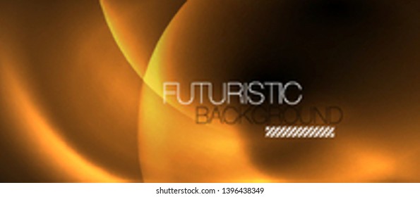 Shiny neon circles abstract background, vector template