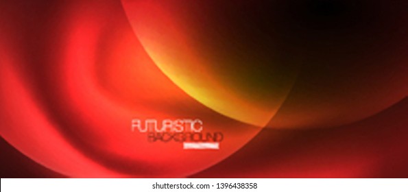 Brillantes círculos de neón fondo abstracto, plantilla vectorial