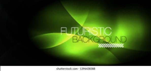 Shiny neon circles abstract background, vector template
