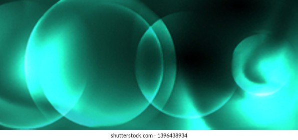 Shiny neon circles abstract background, vector template