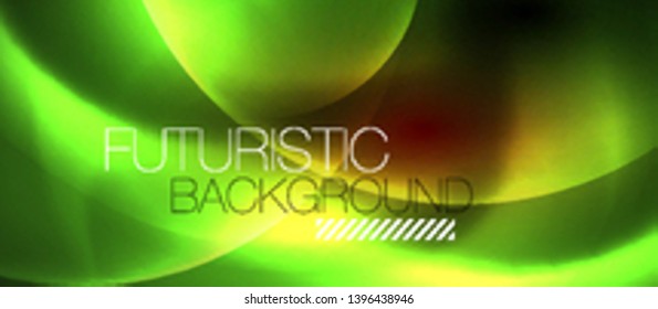 Shiny neon circles abstract background, vector template