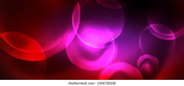 Shiny neon circles abstract background, vector template