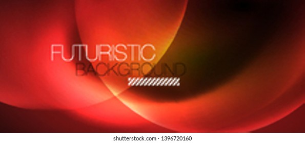 Shiny neon circles abstract background, vector template
