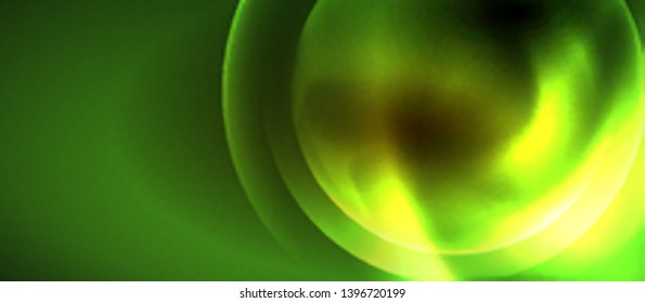 Shiny neon circles abstract background, vector template