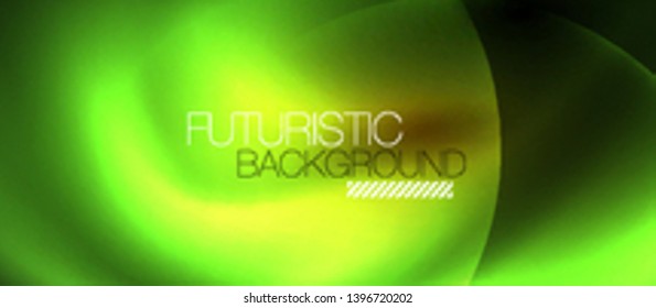 Brillantes círculos de neón fondo abstracto, plantilla vectorial