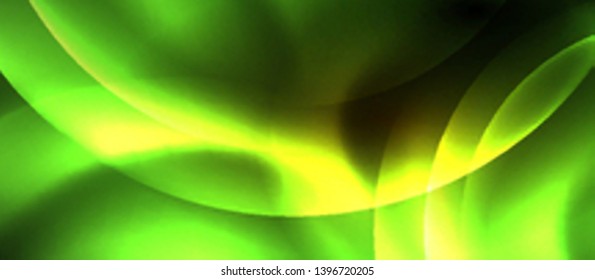 Brillantes círculos de neón fondo abstracto, plantilla vectorial