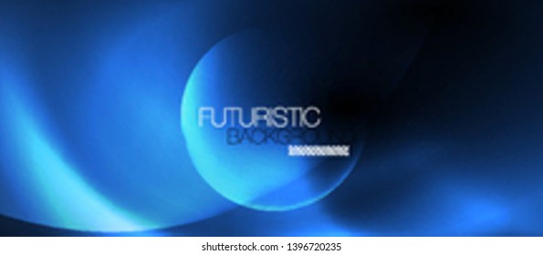 Shiny neon circles abstract background, vector template