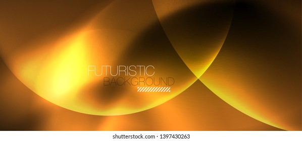 Shiny neon circles abstract background, vector template