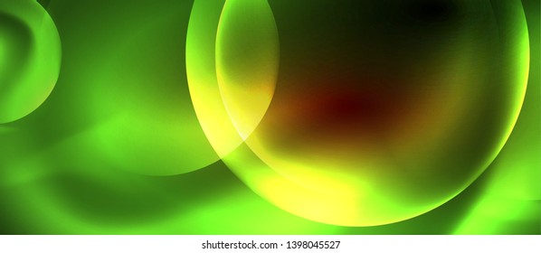 Shiny neon circles abstract background, vector template