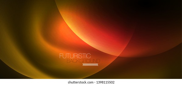 Shiny neon circles abstract background, vector template