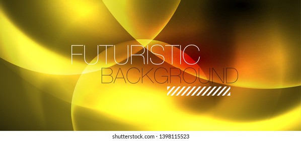 Shiny neon circles abstract background, vector template