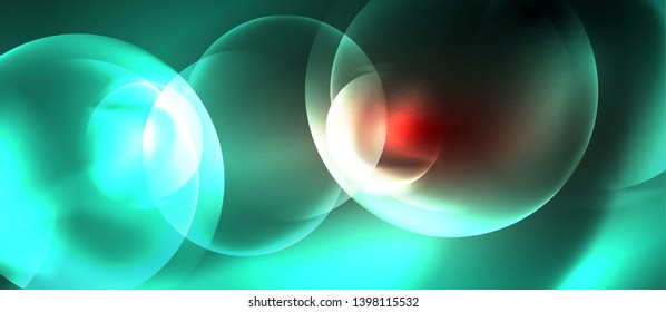 Shiny neon circles abstract background, vector template
