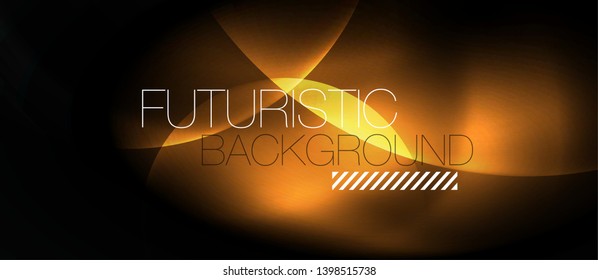 Shiny neon circles abstract background, vector template