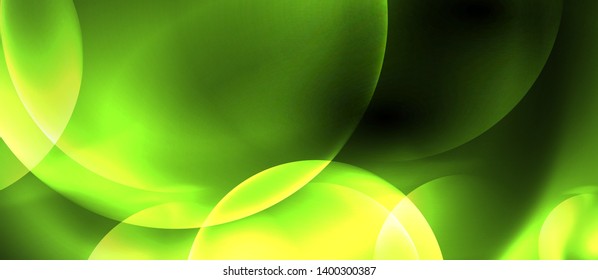 Shiny neon circles abstract background, vector template