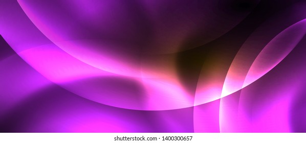 Shiny neon circles abstract background, vector template
