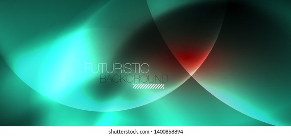 Shiny neon circles abstract background, vector template