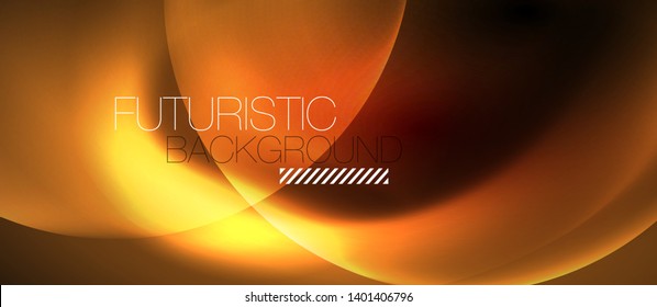 Shiny neon circles abstract background, vector template