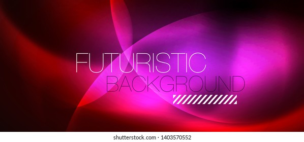 Shiny neon circles abstract background, vector template
